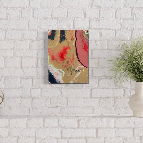 Pour painting by local IL artist 12 by 8